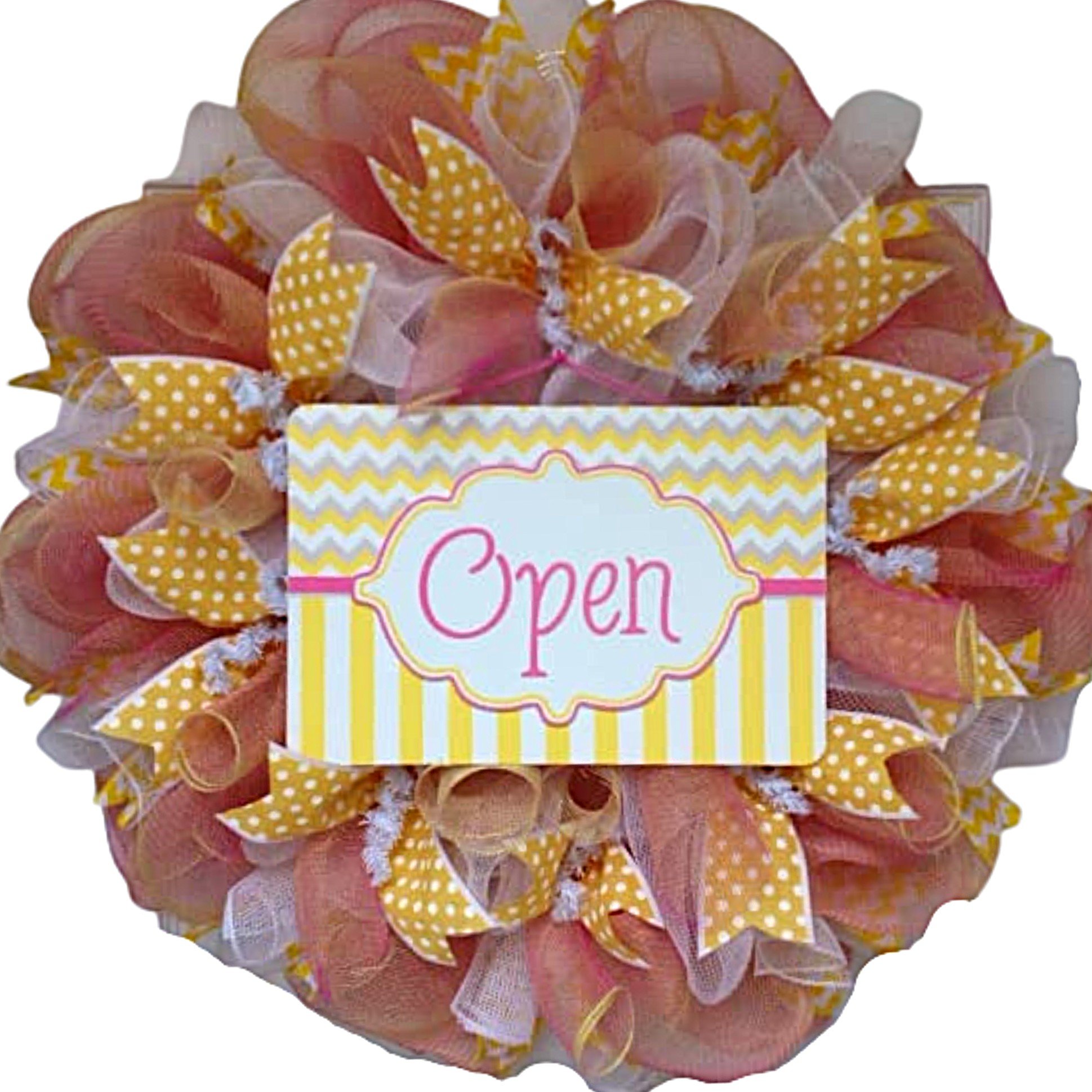 Raspberry Lemonade Open Closed Summer or All Occasion Wreath